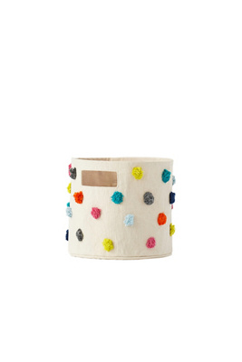 Pehr Mini Pompom Canvas Bin