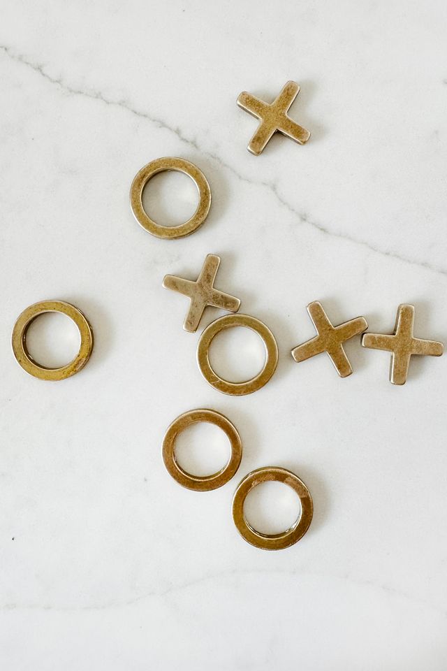 Old Flame Candle Co. Vintage 1960s Brass Tic Tac Toe Set #2