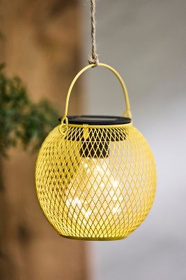 Terrain Solar Cage Outdoor Lantern In Yellow