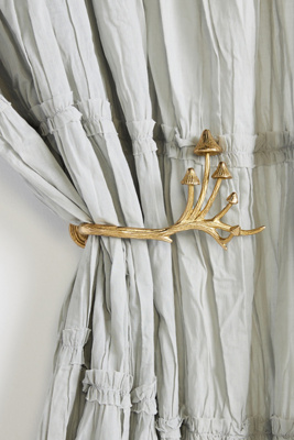 Anthropologie Brass Mushroom Curtain Holdback In Brown