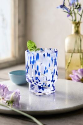 Terrain Speckle Water Glass In White