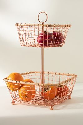 Shop Anthropologie Jo Two-tier Wire Fruit Basket