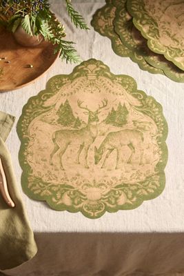 Woodland Deer Paper Placemats, Set of 12