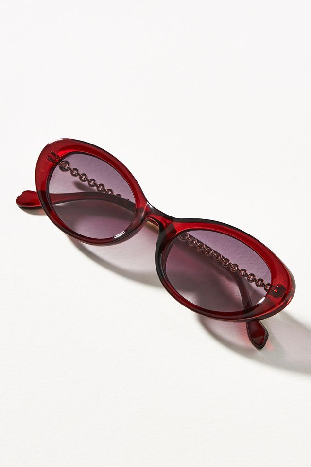 Anthropologie eyeking oval chain sunglasses Eyeking Slim Tiny Oval Sunglasses at MarketFair Shoppes in  main image 4