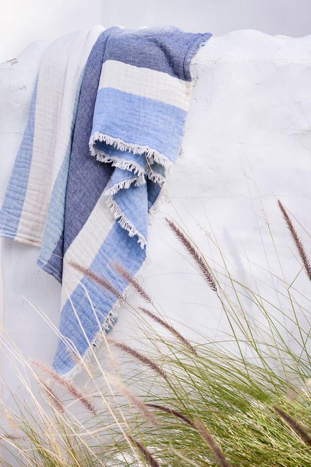 Wide Stripe Cotton Blend Throw #2