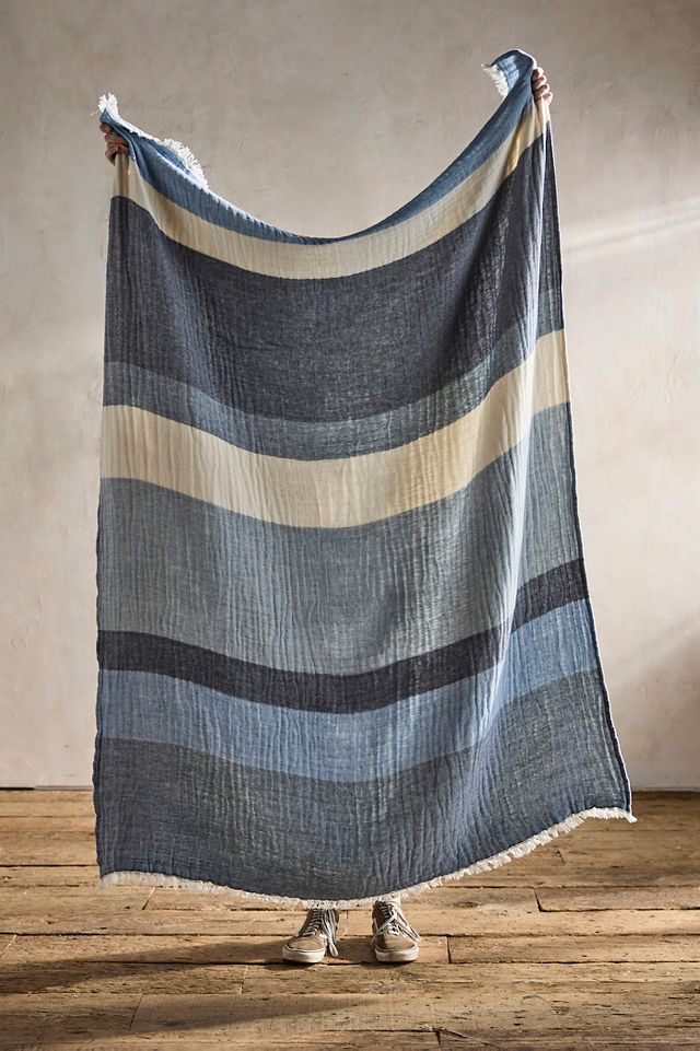 Striped cotton throw hot sale