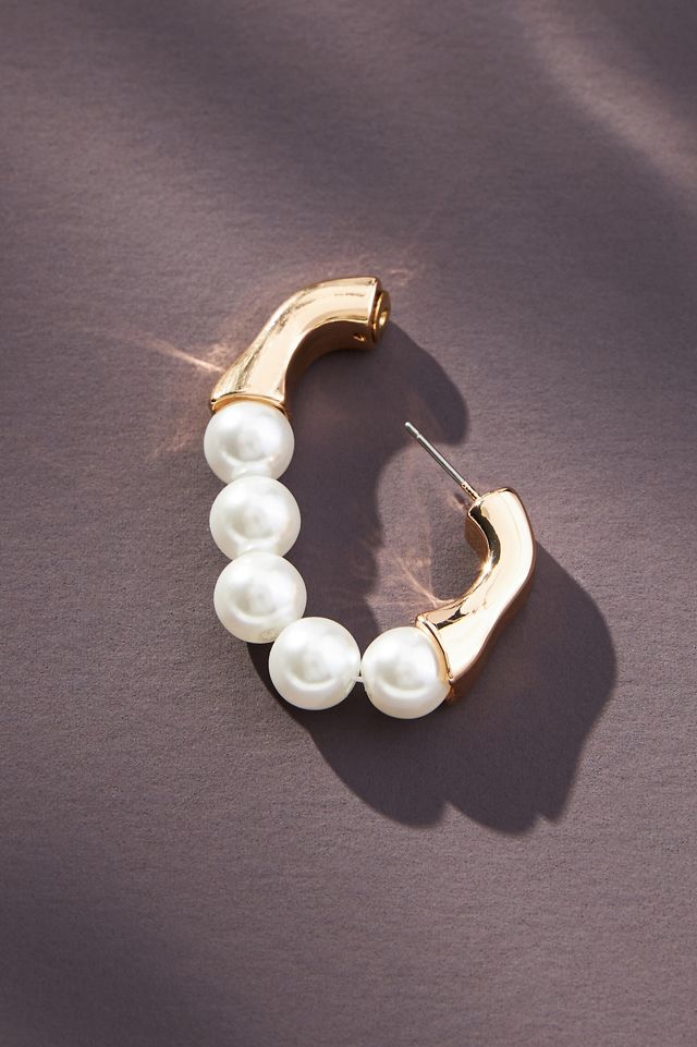 Beaded Click-Hoop Earrings #1