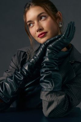 By Anthropologie Faux Leather Charm Gloves