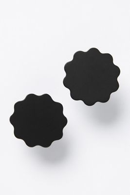 Wiggle Scalloped Brass Knobs, Set of 2
