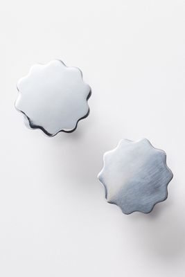 Wiggle Scalloped Brass Knobs, Set of 2
