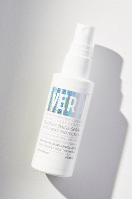 Verb Glossy Shine Spray And Heat Protectant, Travel Size In White