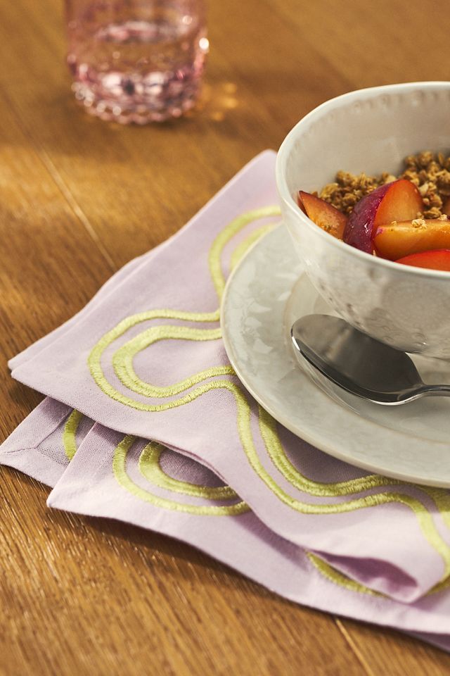 Madeline Embroidered Napkins, Set of 4 | AnthroHome