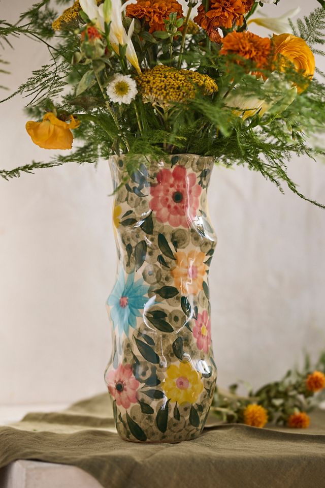 Watercolor Florals Ceramic Vase #2