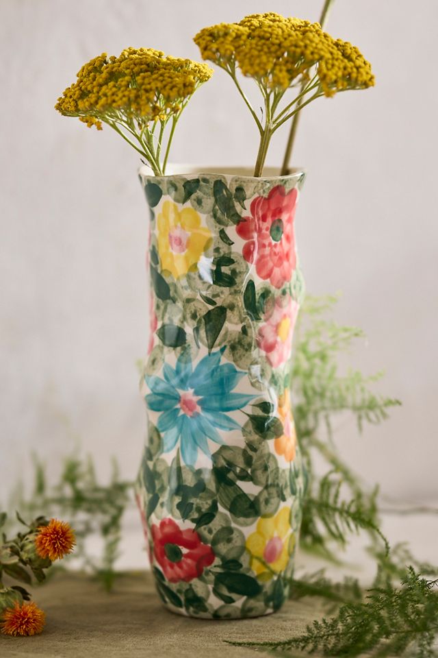 Watercolor Florals Ceramic Vase #3