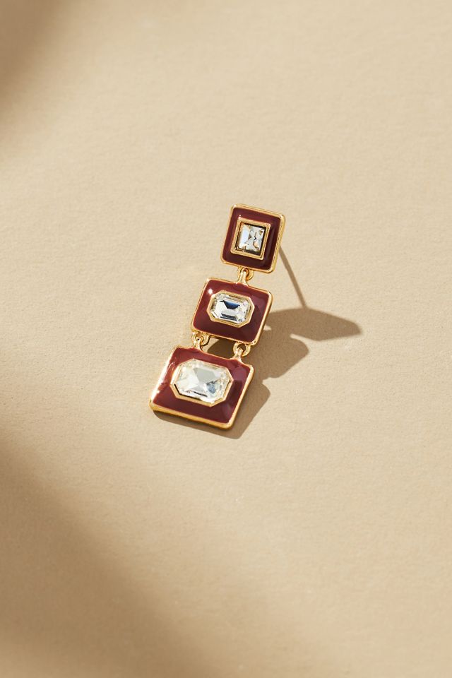 Triple Square Drop Earrings #1