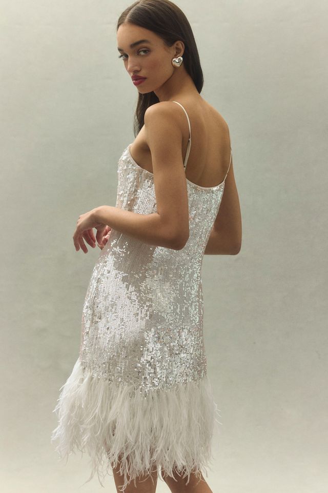 Audrey Adele Danielle Sequin Feather Dress #2