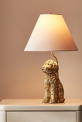 Anthropologie Doodle Table Lamp In Gold