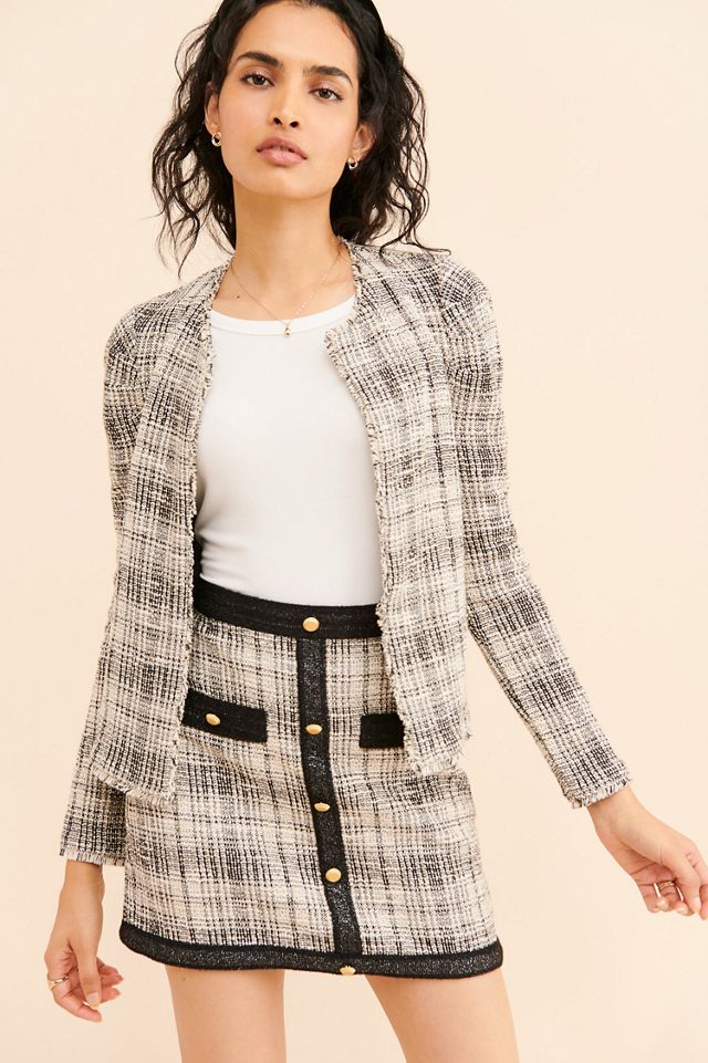Bellamy Tweed Shift Dress with Front Pockets