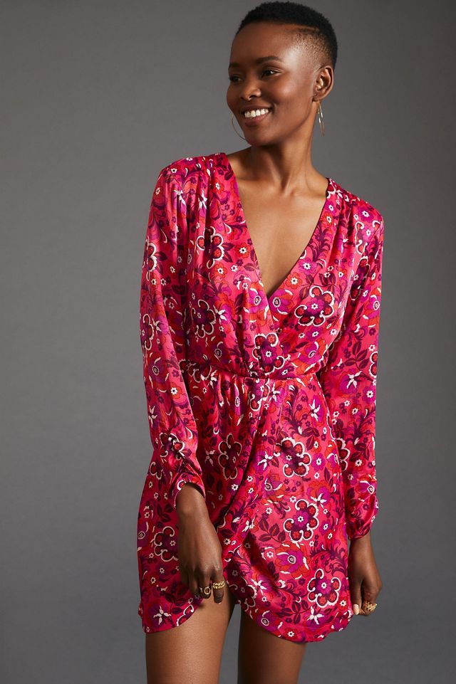 Floral wrap best sale mini dress