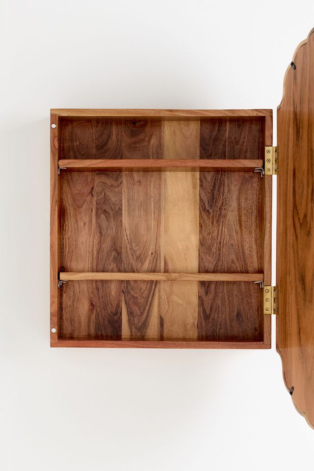 Alia Acacia Wood Mirrored Medicine Cabinet #2