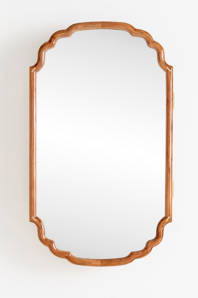 Alia Acacia Wood Mirrored Medicine Cabinet #1