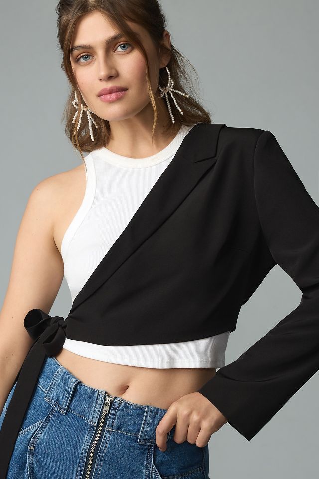 One shoulder blazer top new arrivals