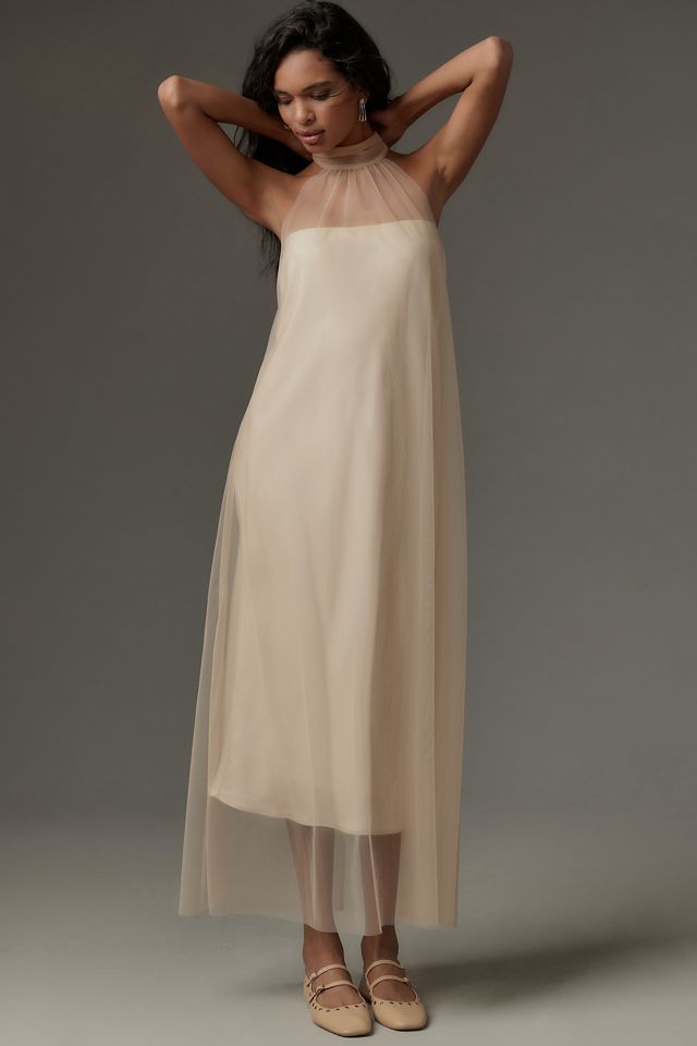 Sunday In Brooklyn Sheer Tulle Halter Tunic