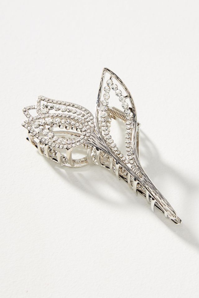 Embellished Metal Tulip Hair Claw Clip | Anthropologie