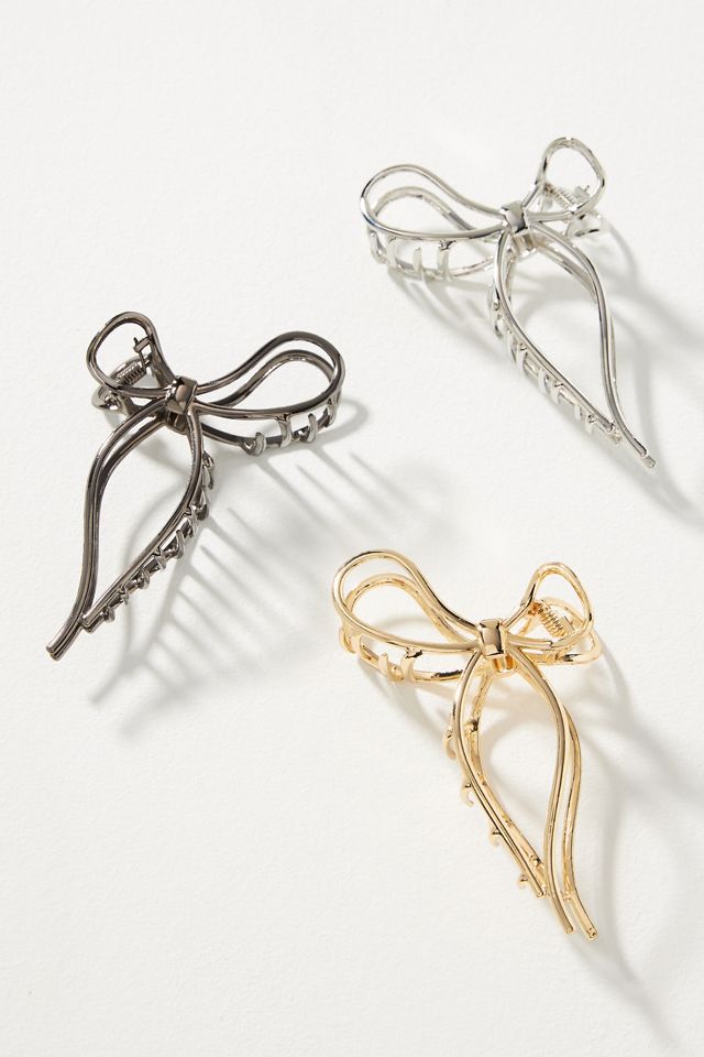 Metal Bow Hair Claw Clips, Set of 3 Anthropologie