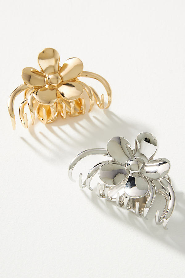 Metal Flower Hair Claw Clips, Set of 2