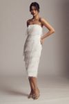 BHLDN Arabella Strapless Sequin Fringe Midi Dress | Anthropologie