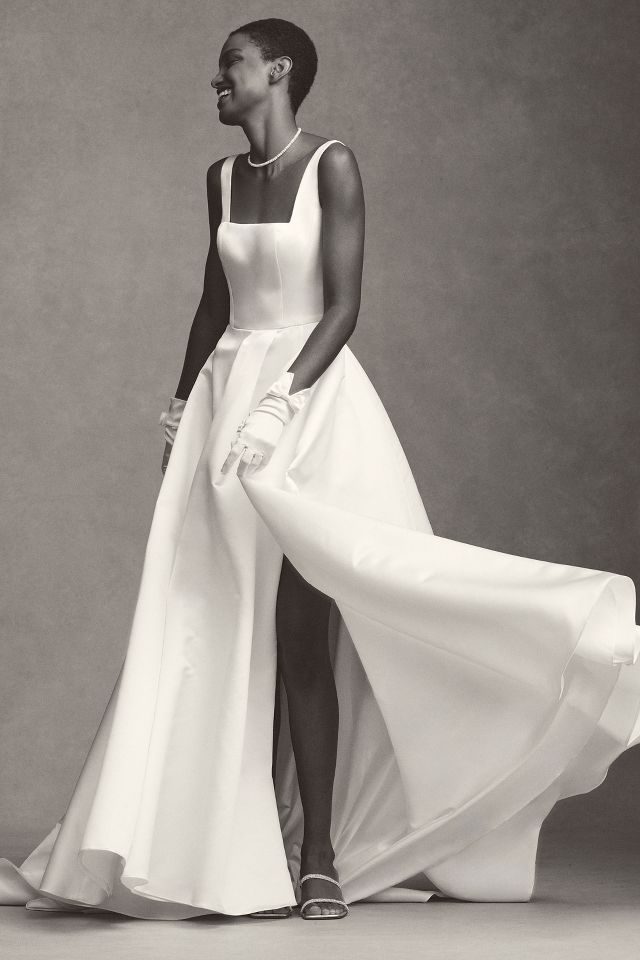 Wtoo by Watters Vivien Square-Neck A-Line Wedding Gown | Anthropologie