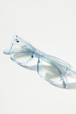 Shop By Anthropologie Translucent Cat-eye Readers In Blue
