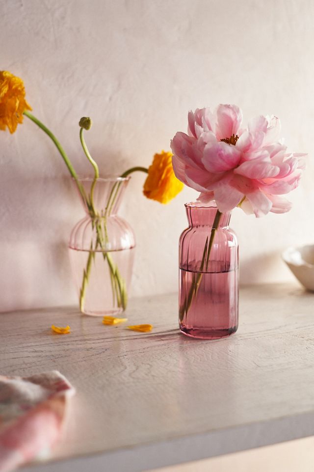 Colorful Fluted Glass Bud Vase #1