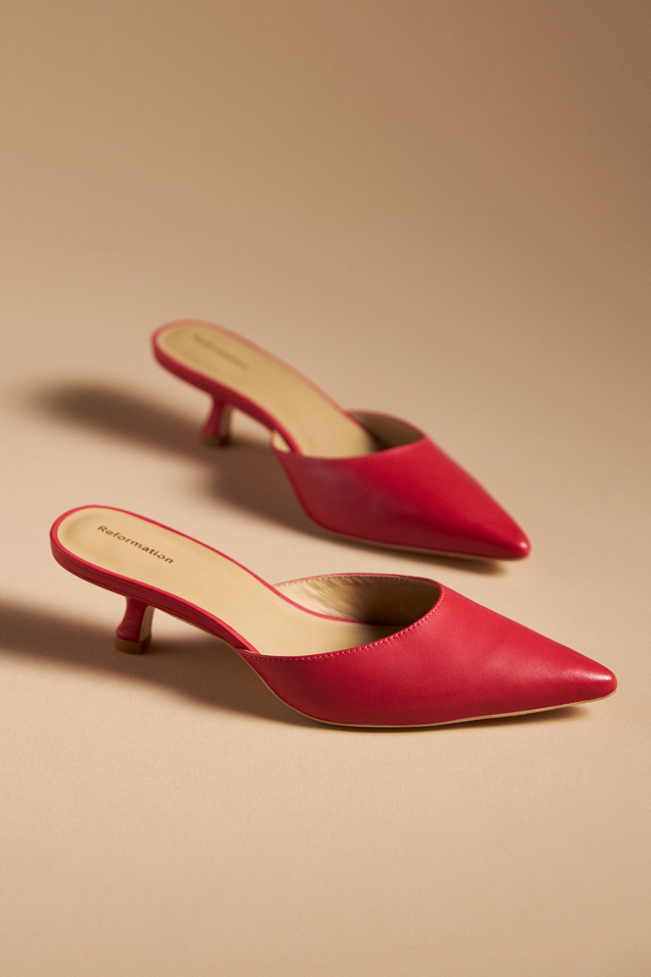 Reformation Wilda Kitten-Heel Mules