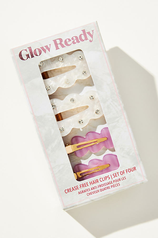 Anthropologie Glow Ready Crease-free Hair Clips, Set Of 4 In Multicolor