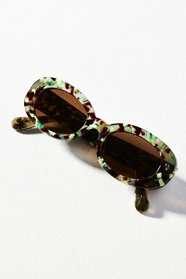 Lele Sadoughi Oceanside Oval Sunglasses | Anthropologie display picture 1