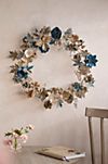 Blue Blooms Iron Wreath
