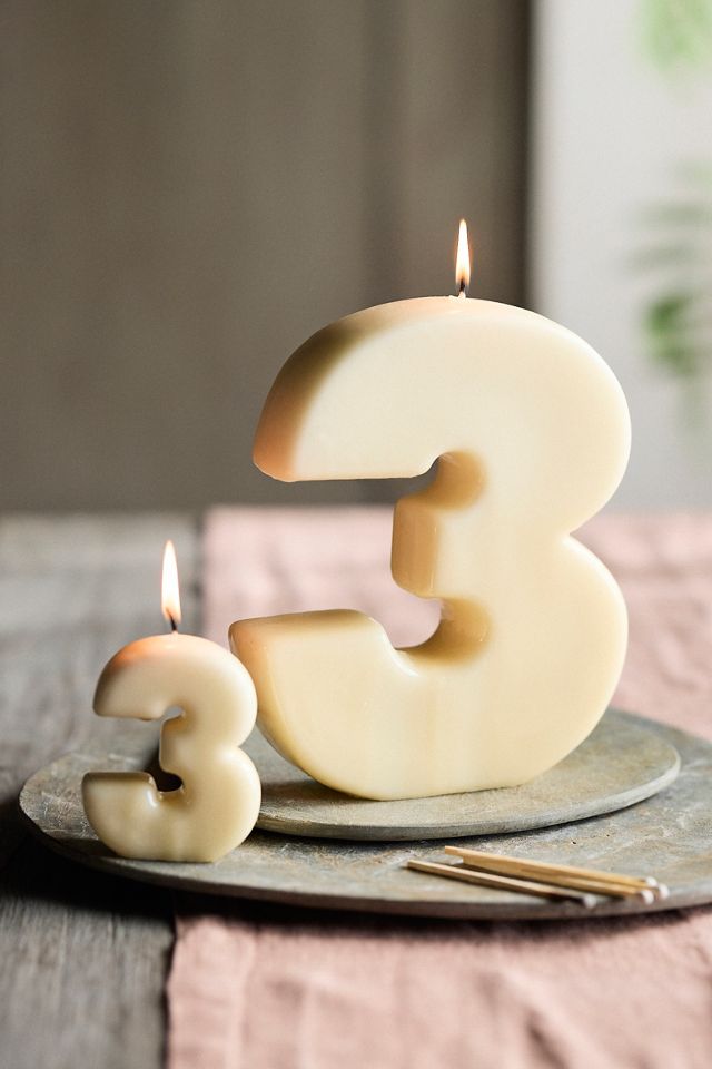 Hand-Dipped Number Candle #4
