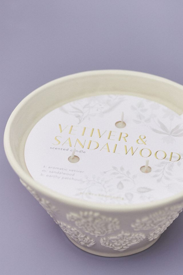 Brynn Fresh Vetiver Sandalwood Ceramic Candle #1