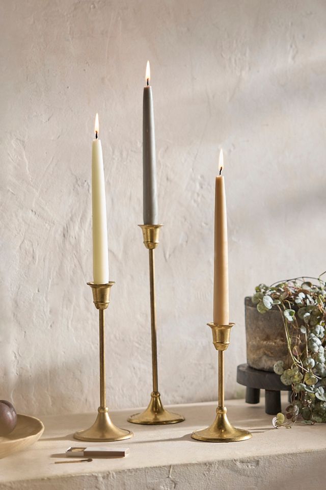 Anthropologie High Shine Spiral Taper Candles, Set of 2