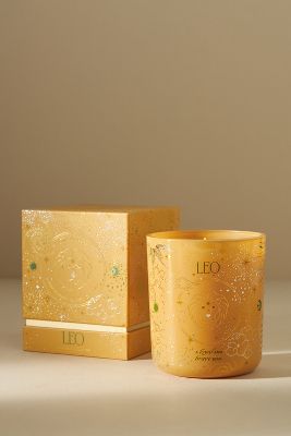 Anthropologie Zodiac Collection Boxed Candle In Yellow