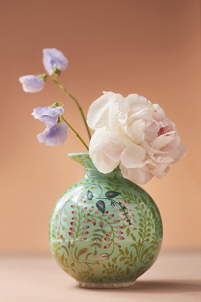 Pitta Floral Ceramic Vase, Short