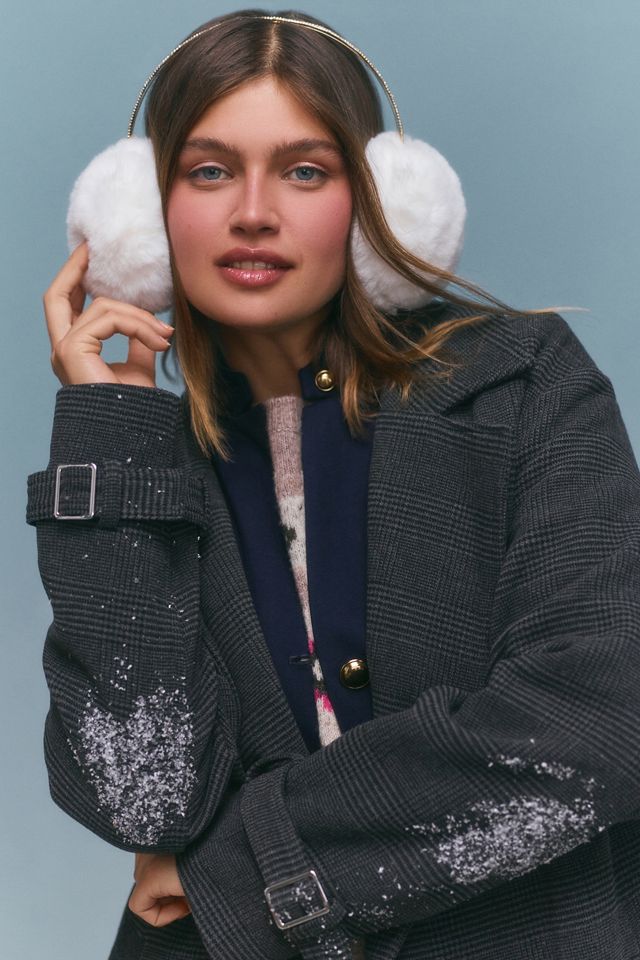 CrystalEmbellished Faux Fur Earmuffs Anthropologie