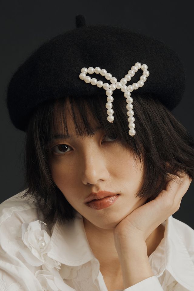 Anthropologie pearl Beret Maeve Pearl Embellished Beret | Anthropologie main image 2