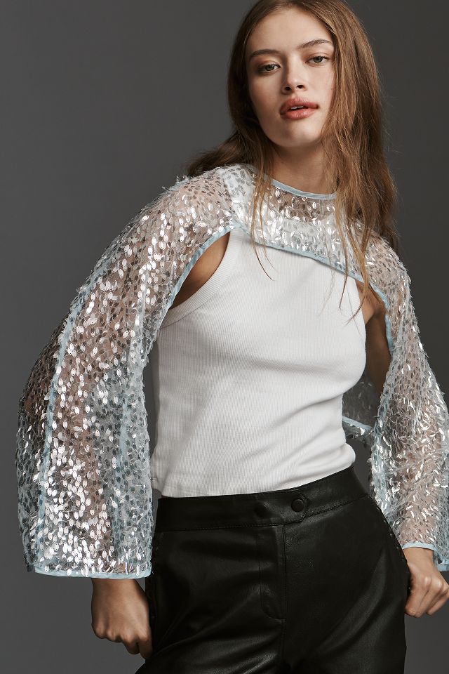 White hotsell sequin shrug