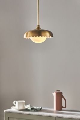 Mitzi Sodsai Scalloped Fabric Shade Pendant | AnthroHome
