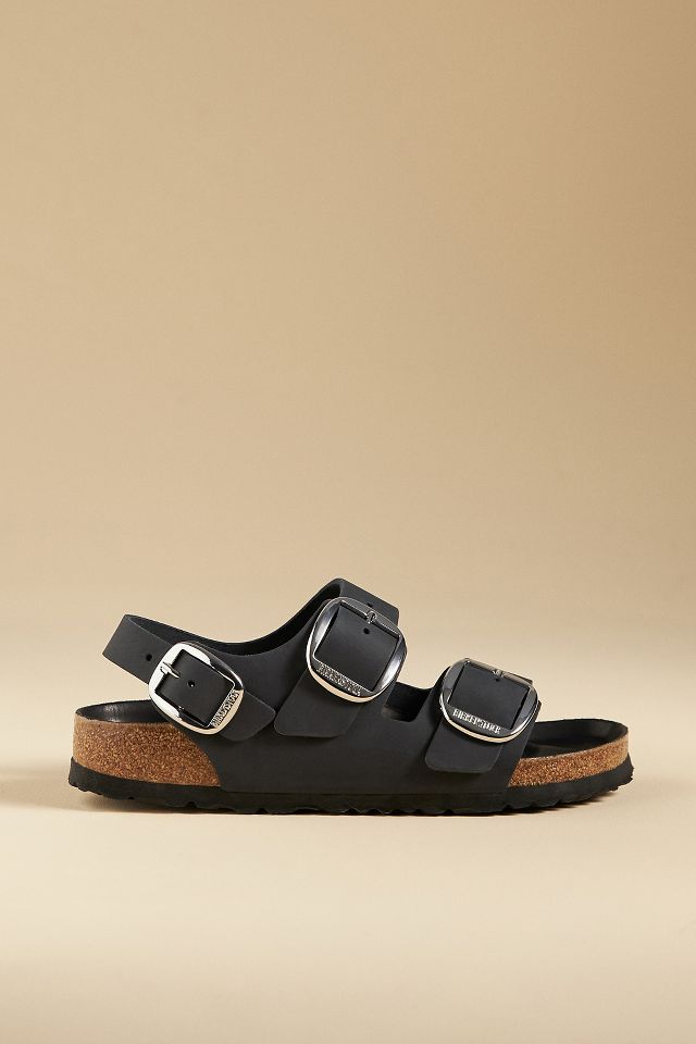 Milano Big Buckle Oiled Leather Black