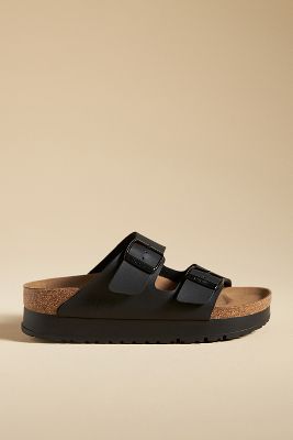 Shop Birkenstock Arizona Flex Platform Sandals In Black