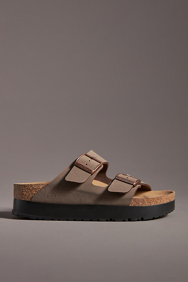 Shop Birkenstock Arizona Flex Platform Sandals In Brown